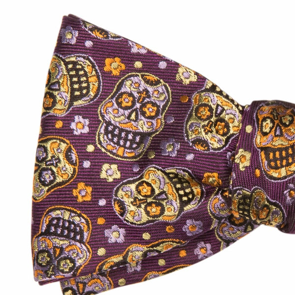 Dias De Los Muertos Skull Bow Tie - OoOtie Bowties - One-of-a-Kind Creative Bow Ties 