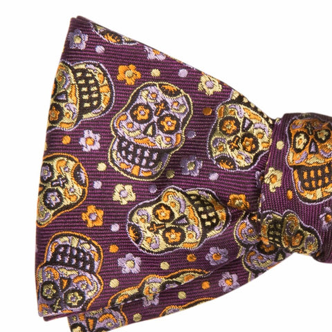 Dias De Los Muertos Skull Bow Tie - OoOtie Bowties - One-of-a-Kind Creative Bow Ties 