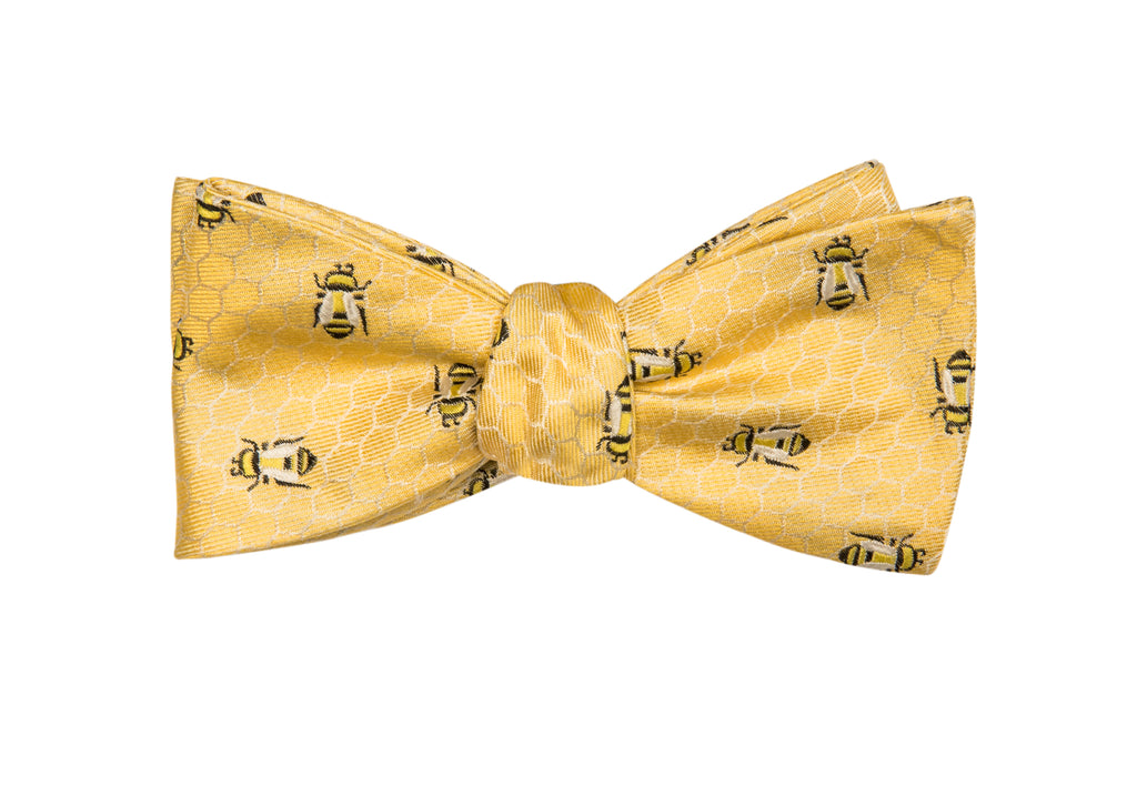 Bumblebee Honeycomb Bow Tie - OoOtie Bowties - One-of-a-Kind Creative Bow Ties 