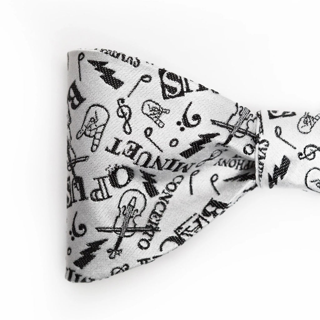 music lovers bow tie, ties for music lovers, music aficionado gift