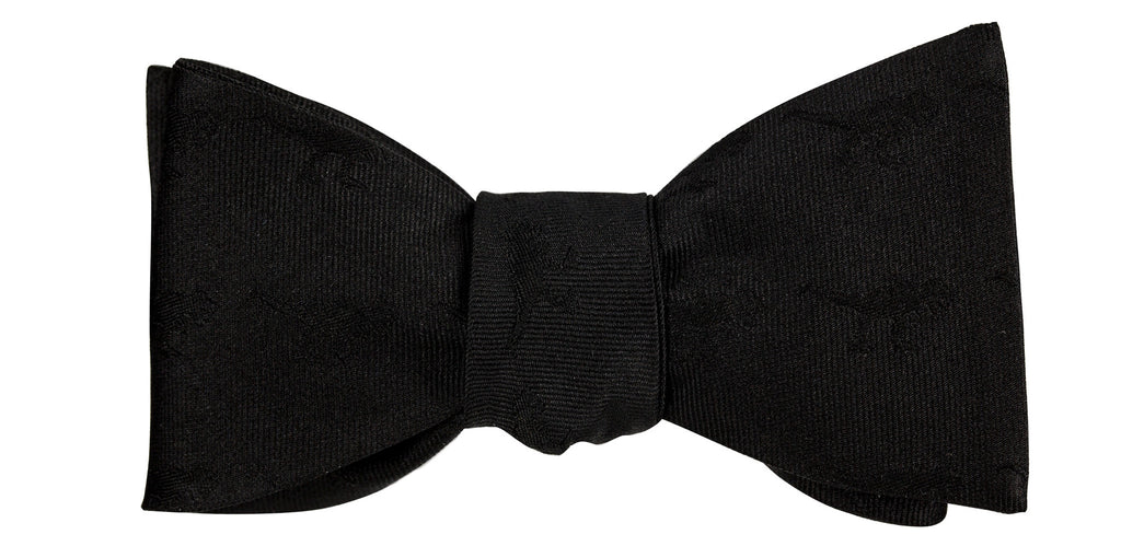 Black on Black T-Rex Dinosaur Formal Bow Tie - OoOtie Bowties - One-of-a-Kind Creative Bow Ties 