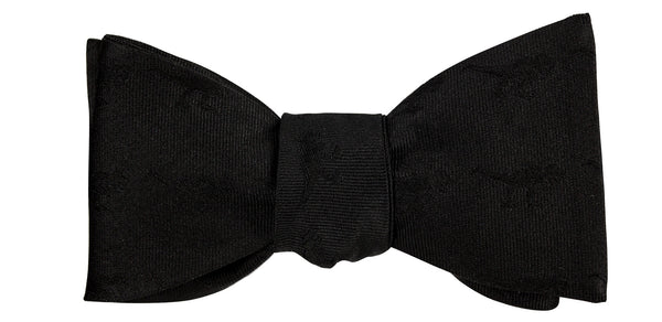 Black on Black T-Rex Dinosaur Formal Bow Tie - OoOtie Bowties - One-of-a-Kind Creative Bow Ties 