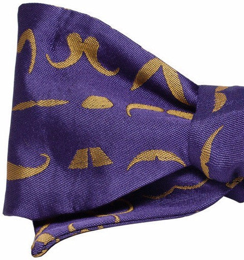 Purple and Gold Great Mustache Bow Tie - OoOtie Bowties - One-of-a-Kind Creative Bow Ties 