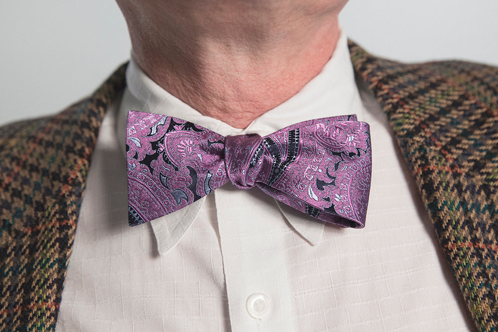 Royal Purple Paisley Bow Tie - OoOtie Bowties - One-of-a-Kind Creative Bow Ties 