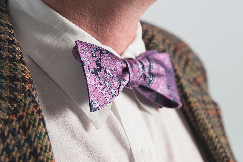 Royal Purple Paisley Bow Tie - OoOtie Bowties - One-of-a-Kind Creative Bow Ties 